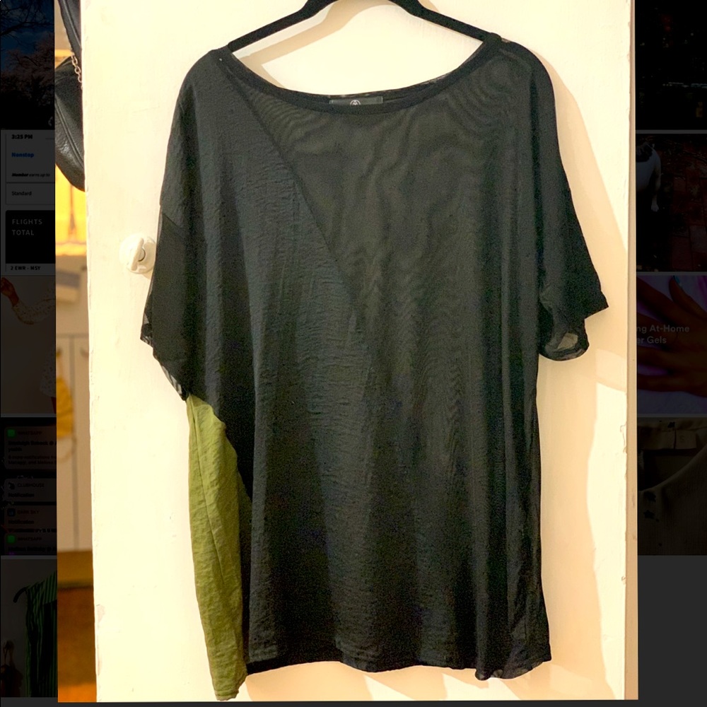 Misguided Oversized silk and mesh top